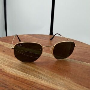 Ray Ban RB 3548N Hexagonal Flat (FRAME ONLY) 001/80 Gold, 51-21-145